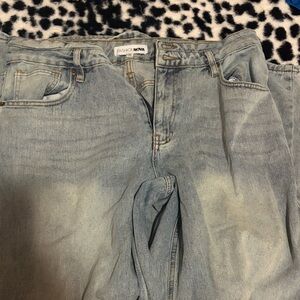 Fashion Nova Pale Blue Relaxed Fit Denim Jeans